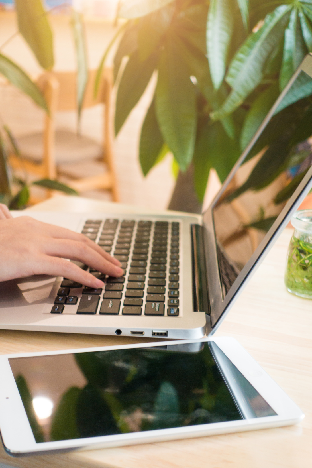 woman working on laptop